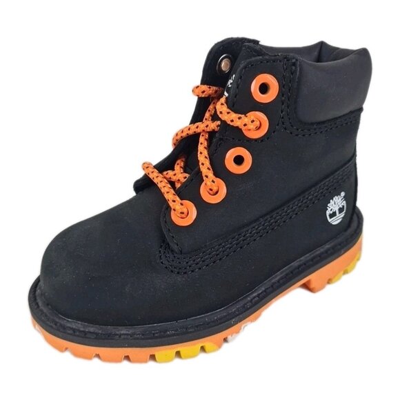 Timberland 6In Confection TODDLER Boots Outdoors Black Leather Size 7